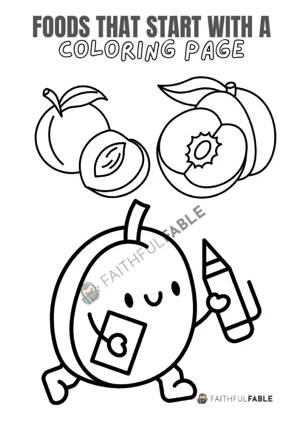 70 Foods That Start With The Letter A 7 foods that start with A Coloring Page 3