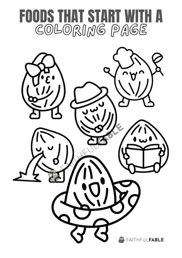 70 Foods That Start With The Letter A 6 foods that start with A Coloring Page 4