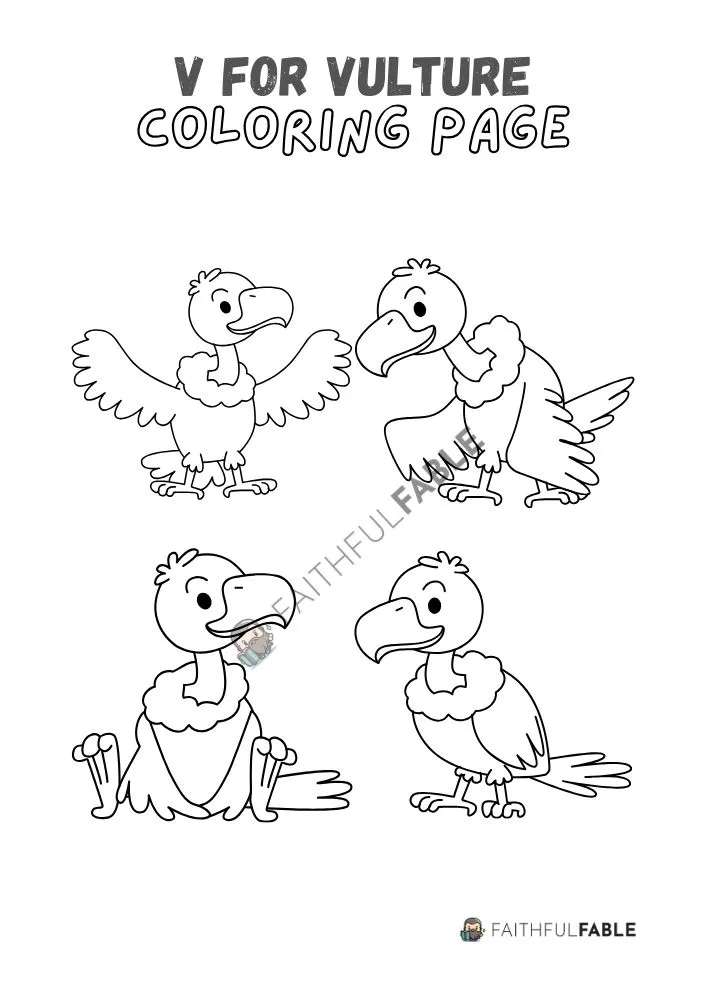 Bible words starting with V 8 Letter V Coloring Page 1
