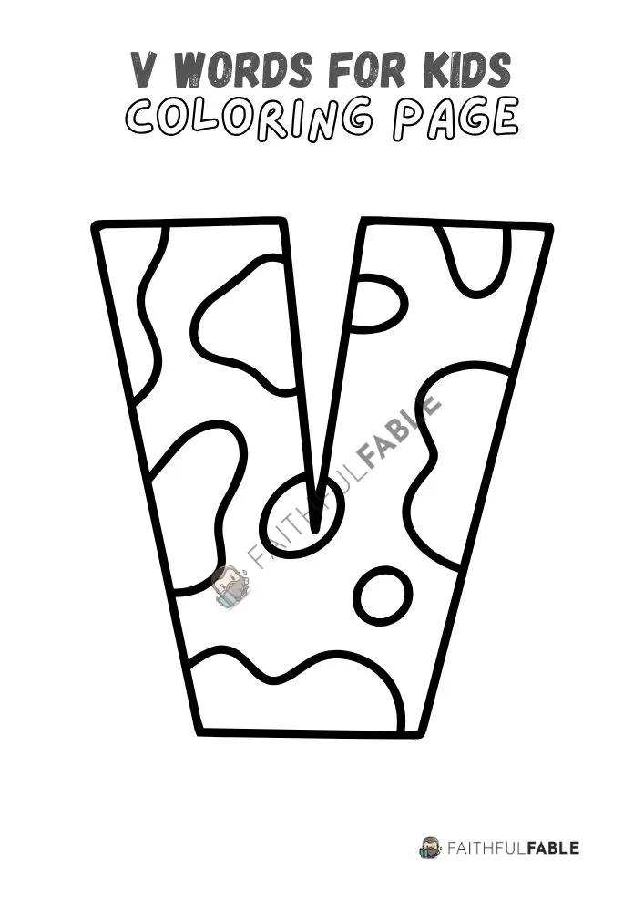 Bible words starting with V 5 Letter V Coloring Page 2