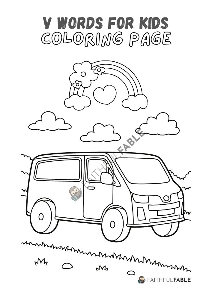 Bible words starting with V 6 Letter V Coloring Page 3
