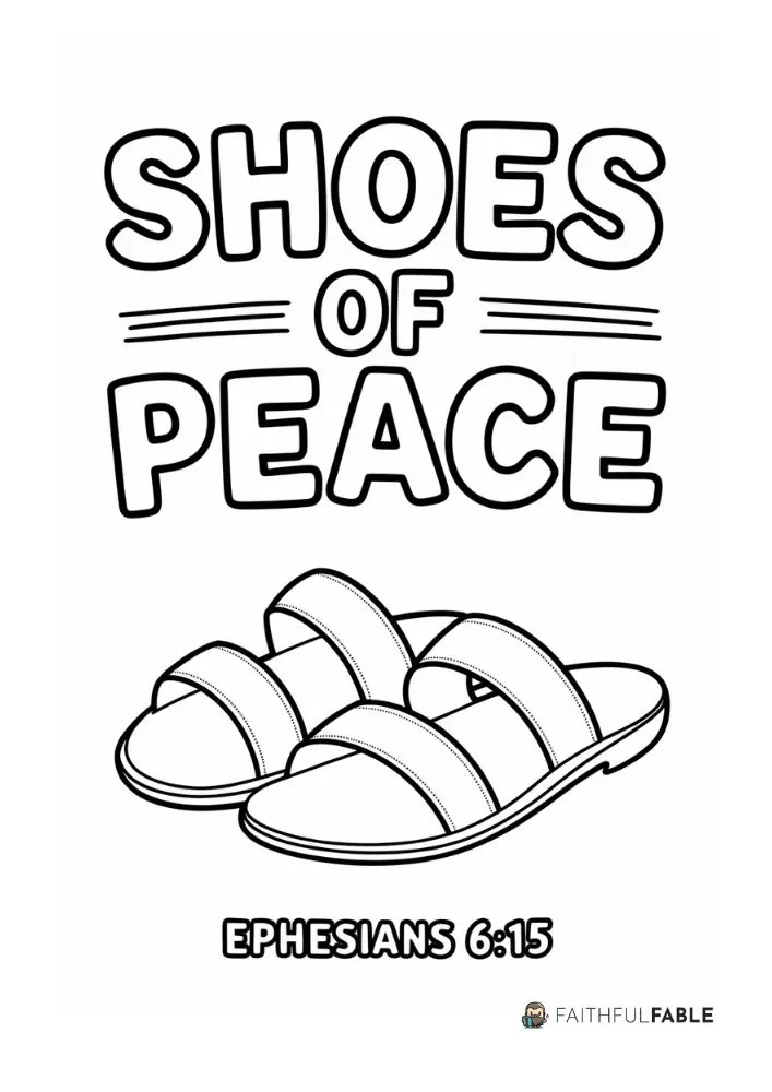Shoes of Peace Coloring Page