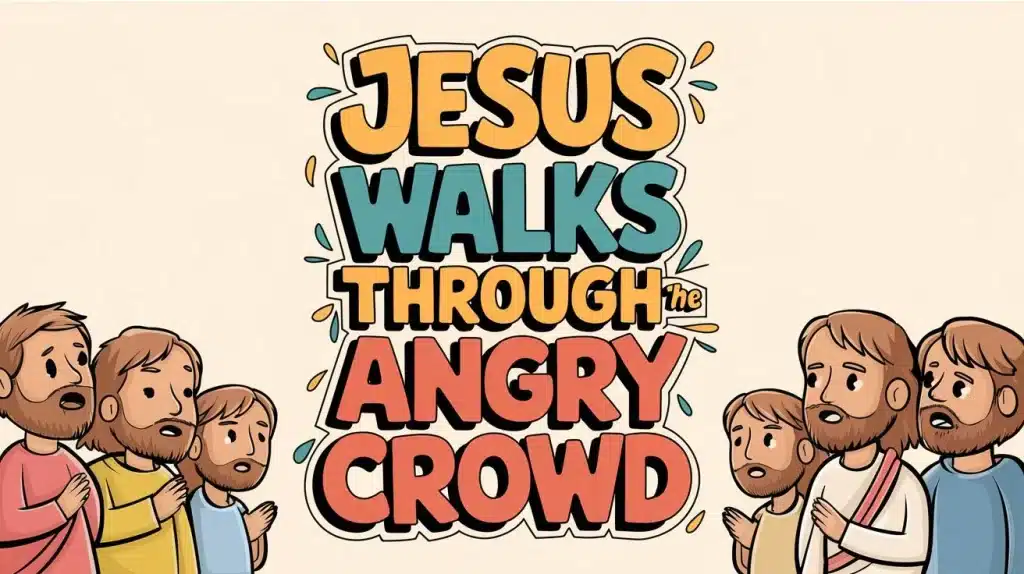 Jesus Walks Through the Angry Crowd 1