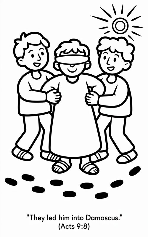 Saul Blinded and Led by Friends