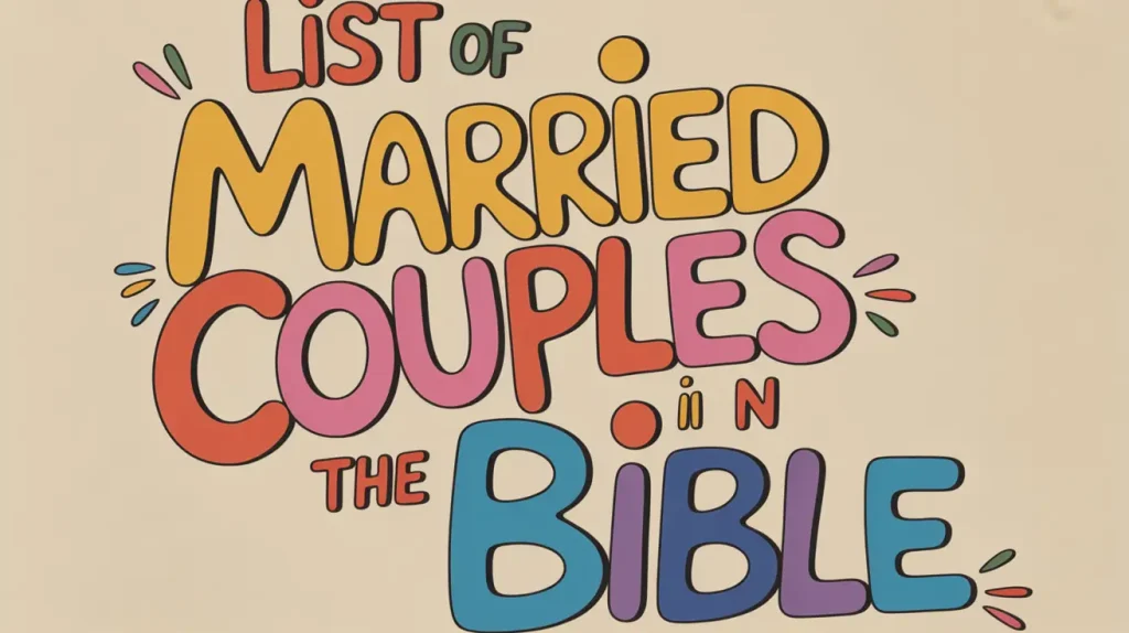 List of Married Couples in the Bible 1 List of Married Couples in the Bible