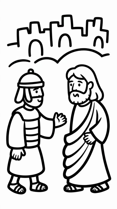 Jesus and the Centurion Coloring Pages 1 The Centurion Comes to Jesus